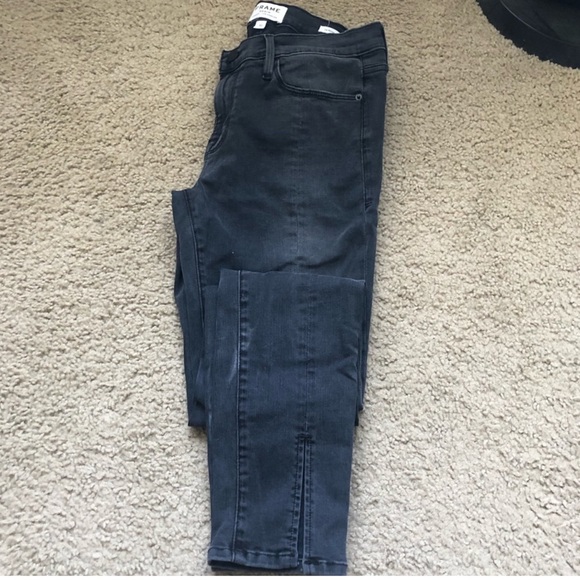 Frame Denim - Le Skinny de Jeanne Slit-Hem Jeans in Drover size 30 - Picture 4 of 4